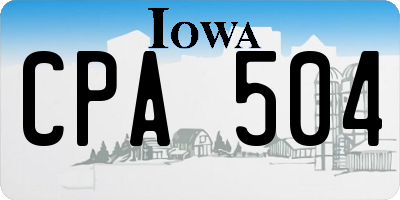 IA license plate CPA504