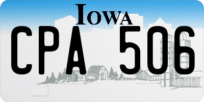 IA license plate CPA506