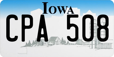 IA license plate CPA508