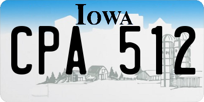 IA license plate CPA512