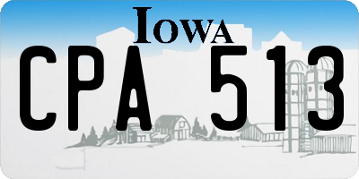 IA license plate CPA513