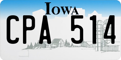IA license plate CPA514