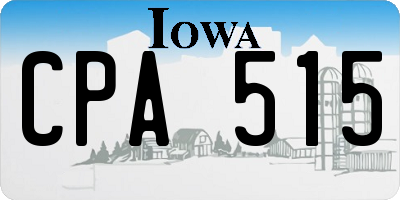 IA license plate CPA515