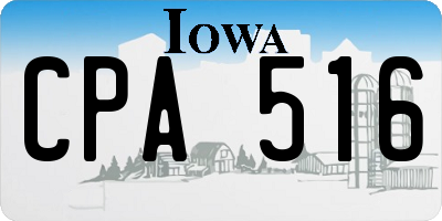 IA license plate CPA516