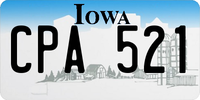 IA license plate CPA521