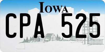 IA license plate CPA525