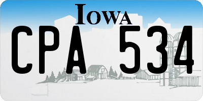 IA license plate CPA534