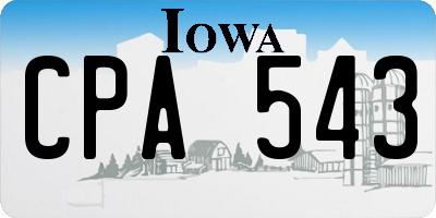 IA license plate CPA543