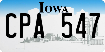 IA license plate CPA547