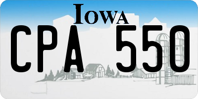 IA license plate CPA550