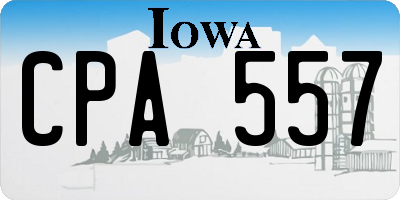 IA license plate CPA557