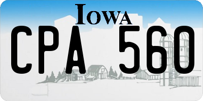 IA license plate CPA560