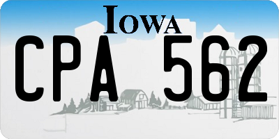 IA license plate CPA562