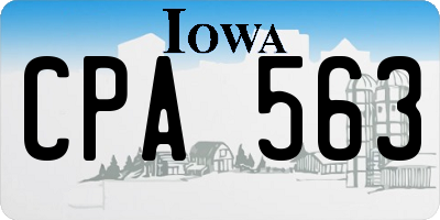 IA license plate CPA563