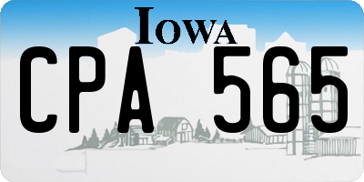 IA license plate CPA565