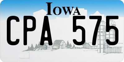 IA license plate CPA575