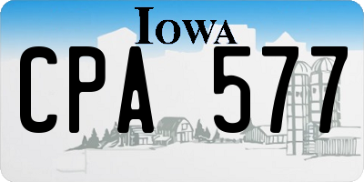 IA license plate CPA577
