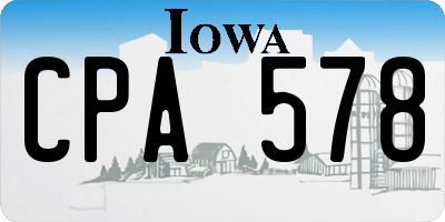 IA license plate CPA578
