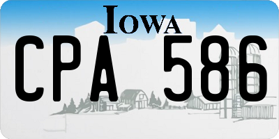 IA license plate CPA586