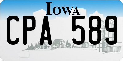 IA license plate CPA589