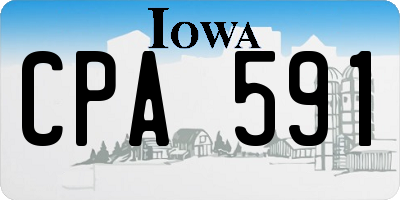 IA license plate CPA591