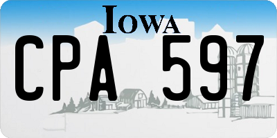 IA license plate CPA597