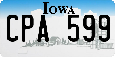 IA license plate CPA599