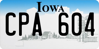 IA license plate CPA604