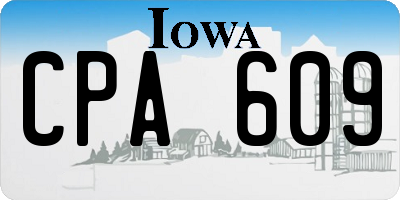 IA license plate CPA609