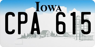 IA license plate CPA615