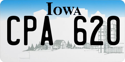 IA license plate CPA620