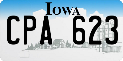 IA license plate CPA623
