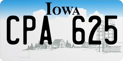 IA license plate CPA625