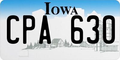 IA license plate CPA630