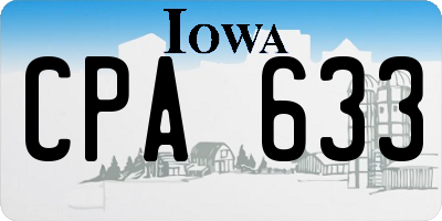 IA license plate CPA633