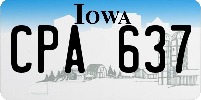 IA license plate CPA637
