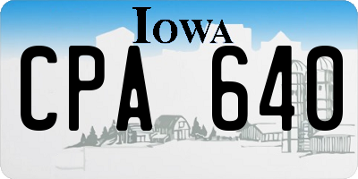 IA license plate CPA640