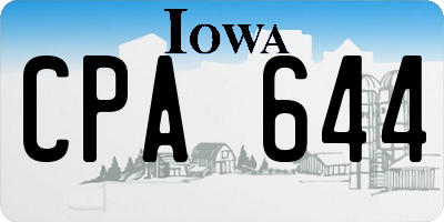IA license plate CPA644