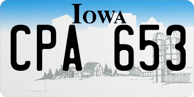 IA license plate CPA653