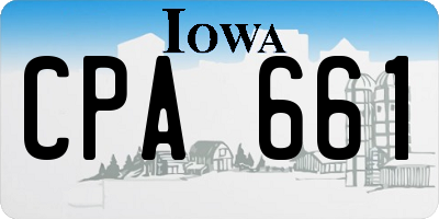 IA license plate CPA661