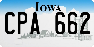 IA license plate CPA662