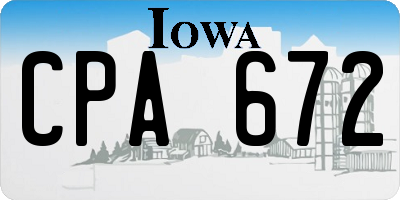 IA license plate CPA672