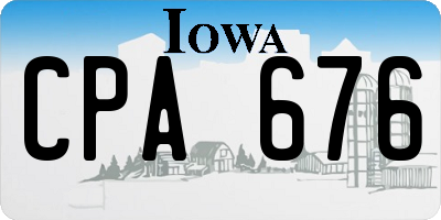 IA license plate CPA676