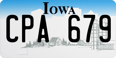 IA license plate CPA679