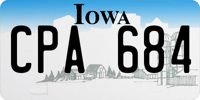 IA license plate CPA684