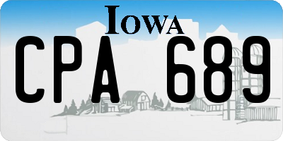 IA license plate CPA689