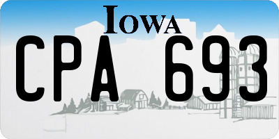 IA license plate CPA693