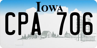 IA license plate CPA706