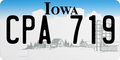 IA license plate CPA719
