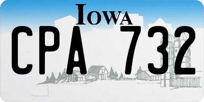 IA license plate CPA732